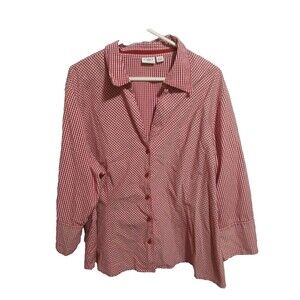 CATO WOMAN  Red White Blouse Top Shirt Size 22/24w